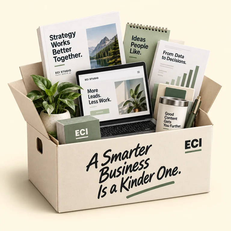 A takeaway box filled with the building blocks of a digital business